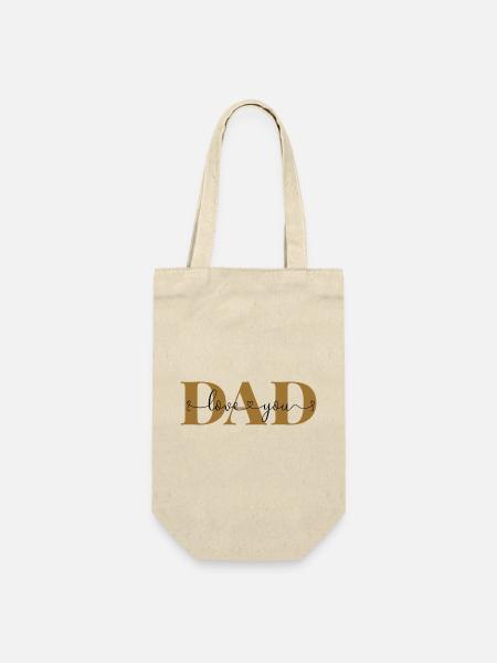 Love you DAD Liebeserklärung Vater Liebe Papa - Geschenkbeutel für Flaschen - Natur