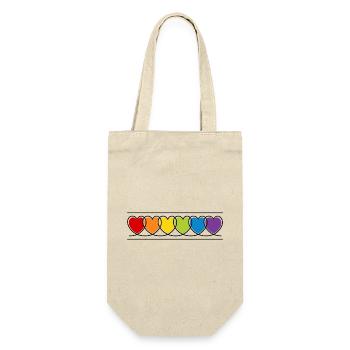 LGBT CSD LGBTQ+ HEART RAINBOW HEARTS PRIDE MONTH - Gift Bag for Bottles - nature - Front