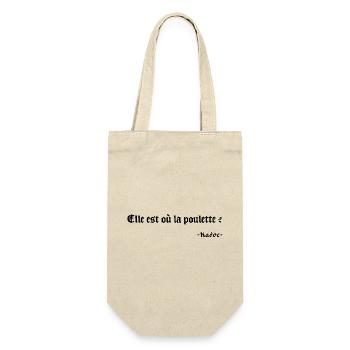 Elle est où la poulette ? Phrase culte Kadoc - Sac à bouteille - nature - Devant
