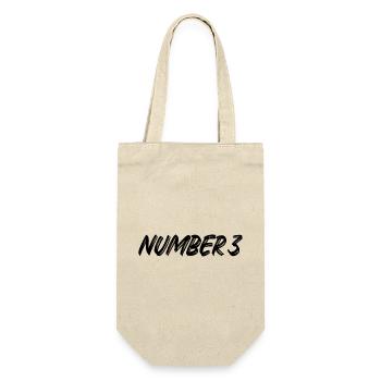 Number 3 - drei - dritter - dritte - 3 - Nummer 3 - Geschenkbeutel für Flaschen - Natur - Vorne
