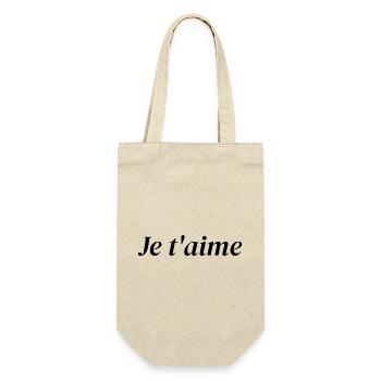 Typographie Je t’aime – French Love Art - Sac à bouteille - nature - Devant