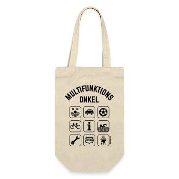 Multifunktions Onkel (9 Icons) - Geschenkbeutel für Flaschen - Natur - Vorne