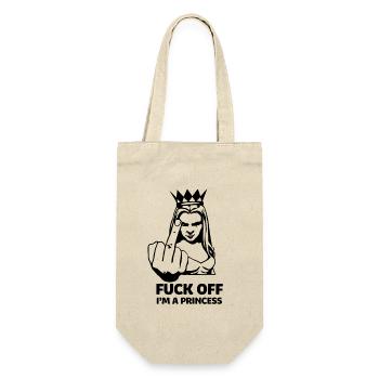 Verpiss dich! Ich bin eine Prinzessin - Geschenkbeutel für Flaschen - Natur - Vorne