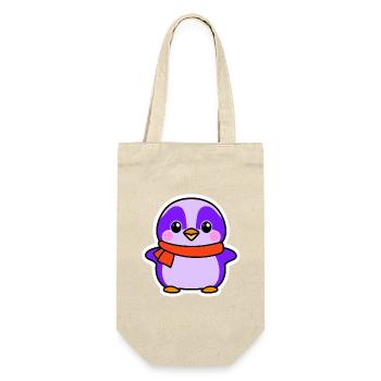 Pingouin mignon avec écharpe - Autocollant graphique - Sac à bouteille - nature - Devant
