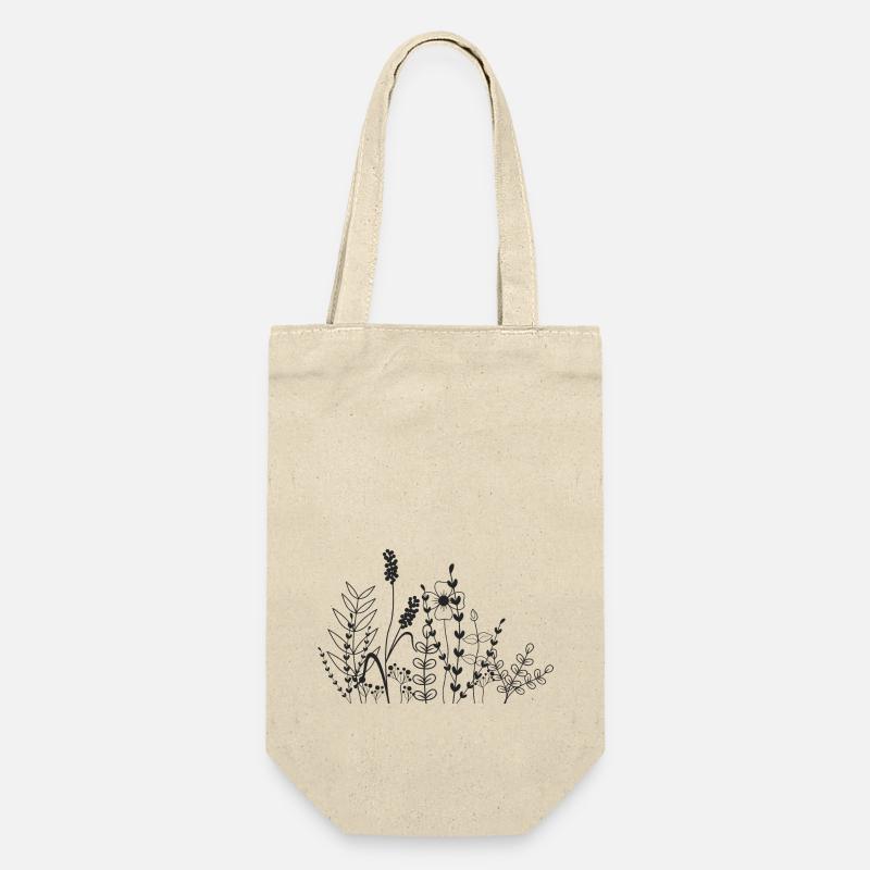 Blumenwiese - Geschenkbeutel für Flaschen - Natur