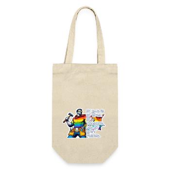 Dad – Superhero in the colors of the rainbow - Gift Bag for Bottles - nature - Front