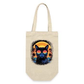 statement cats mammal cute pet cat guenon pet - Geschenkbeutel für Flaschen - Natur - Vorne