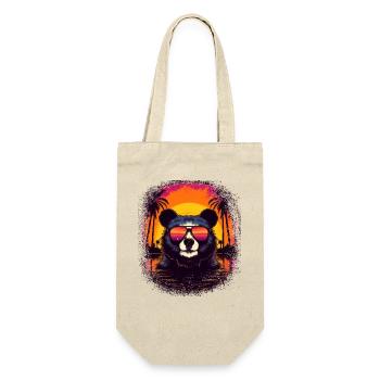funny polar bear coati birthday present jokes - Geschenkbeutel für Flaschen - Natur - Vorne