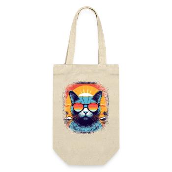 statement cats present funny sayings avocados - Geschenkbeutel für Flaschen - Natur - Vorne