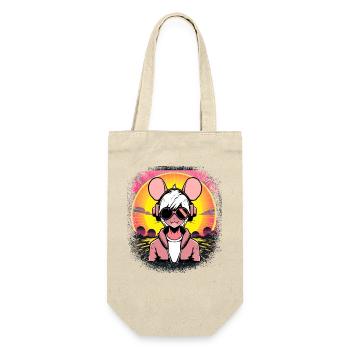 sayings okay fine mouse rat croos - Geschenkbeutel für Flaschen - Natur - Vorne