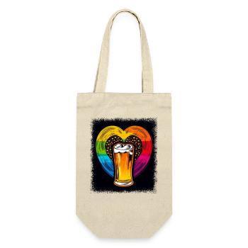 humor birthday present peace symbol dove of peace - Geschenkbeutel für Flaschen - Natur - Vorne
