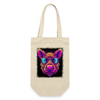 Bacon Tshirt Happy Awesome Birthday Present Idea - Gift Bag for Bottles - nature - Front