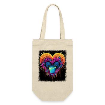Love Jokes Funny Sayings Statement 60s Gift Hippie - Gift Bag for Bottles - nature - Front