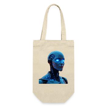 KI (Künstliche Intelligenz) - Geschenkbeutel für Flaschen - Natur - Vorne