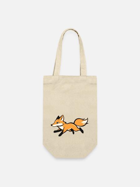:: Ein fröhlich rennender Fuchs :: - Geschenkbeutel für Flaschen - Natur