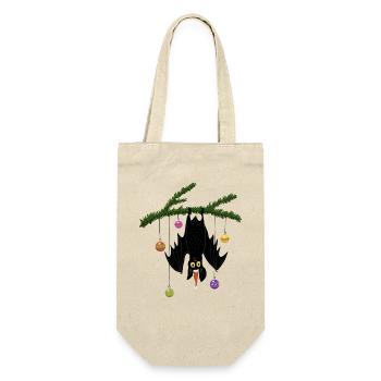 Weihnachtsfledermaus - Geschenkbeutel für Flaschen - Natur - Vorne