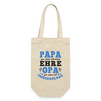 PAPA SEIN IST EINE EHRE OPA SEIN IST UNBEZAHLBAR - Geschenkbeutel für Flaschen - Natur - Vorne