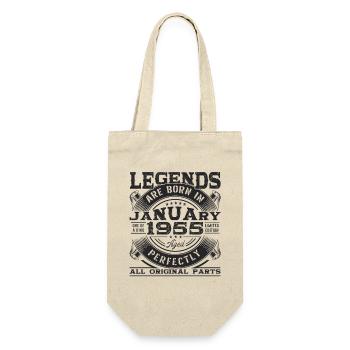 Né en 1955 janvier 68e anniversaire cadeau homme - Sac à bouteille - nature - Devant