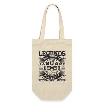 Born 1961 January 62nd birthday gift man - Gift Bag for Bottles - nature - Front