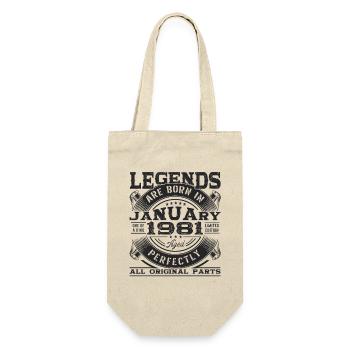 Born 1981 January 42nd birthday Gift man - Gift Bag for Bottles - nature - Front