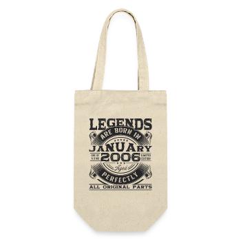 Born 2006 January 17th birthday Gift man - Gift Bag for Bottles - nature - Front