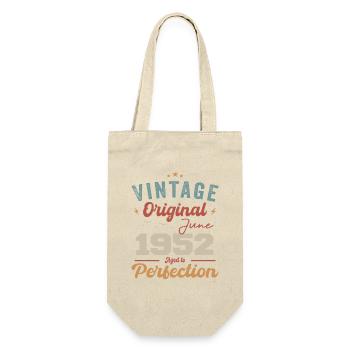 June 1952 Aged to Perfection June 1952 vintage - Geschenkbeutel für Flaschen - Natur - Vorne