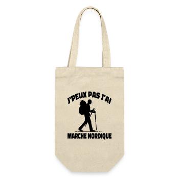 J'peux pas j'ai Marche Nordique Cadeau Humour - Sac à bouteille - nature - Devant