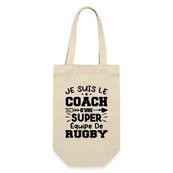 Je suis le coach d'une super équipe de rugby - Sac à bouteille - nature - Devant