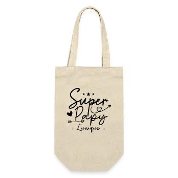 Papy Super Papy Humour Papy Cadeau - Sac à bouteille - nature - Devant