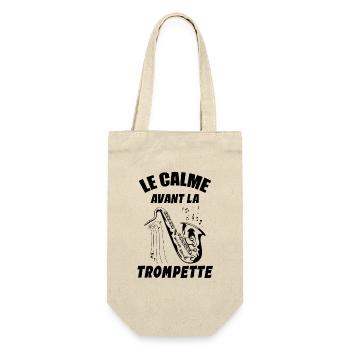 Le Calme Avant La Trompette Humourj Eu De Mots - Sac à bouteille - nature - Devant