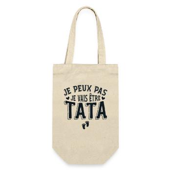 Je Peux Pas Je Vais Etre Tata - Annonce Grossesse - Sac à bouteille - nature - Devant