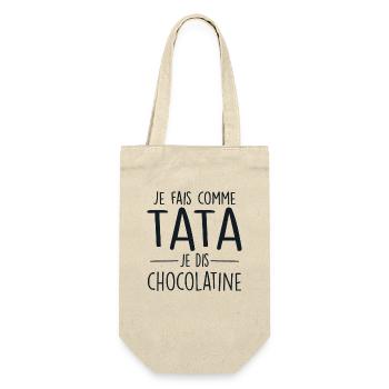 Je Fais Comme Tata Je Dis Chocolatine - Sac à bouteille - nature - Devant