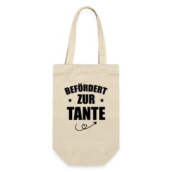 Befördert zur Tante - Geschenkbeutel für Flaschen - Natur - Vorne