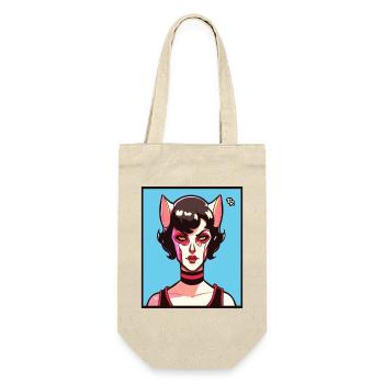 Anime Manga Femme avec des oreilles de fille de chats - Sac à bouteille - nature - Devant