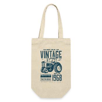 Vintage tracteur fermier anniversaire né en 1968 - Sac à bouteille - nature - Devant