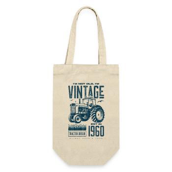 Vintage tracteur fermier anniversaire né en 1960 - Sac à bouteille - nature - Devant