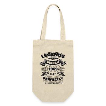 55th Birthday Legendary Since March Born in 1969 - Gift Bag for Bottles - nature - Front