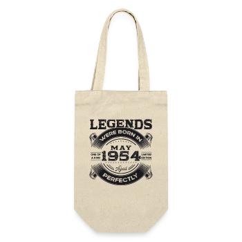 70. Geburtstag Mann Legende Mai Jahrgang 1954 - Geschenkbeutel für Flaschen - Natur - Vorne