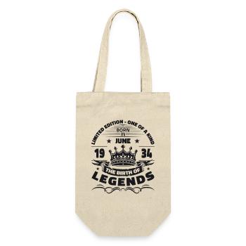Legende Juni 1934 Jahrgang 1934 Geburtstag 1934 - Geschenkbeutel für Flaschen - Natur - Vorne