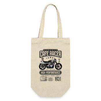 Cafe Racer Motorrad Geburtstag Biker Jahrgang 1931 - Geschenkbeutel für Flaschen - Natur - Vorne