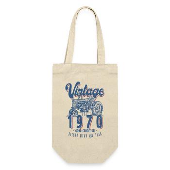 Anniversaire Fermier Tracteur Vintage Né En 1970 - Sac à bouteille - nature - Devant