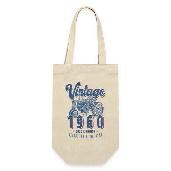 Anniversaire Fermier Tracteur Vintage Né En 1960 - Sac à bouteille - nature - Devant