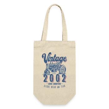 Vintage Tractor Farmer Birthday Born In 2002 - Gift Bag for Bottles - nature - Front