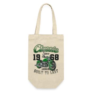 Motorcycle Bikers Motorbike Birthday Born In 1968 - Gift Bag for Bottles - nature - Front