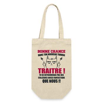 Départ Collègue Collègues Cadeau Traître Chat - Sac à bouteille - nature - Devant