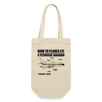 Wie Flugzeuge fliegen Lustiger Luftfahrtingenieur Pilot Airpl - Geschenkbeutel für Flaschen - Natur - Vorne