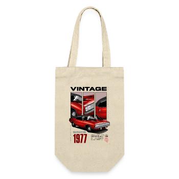 Ich bin nicht alt, ich bin ein Oldtimer, Jahrgang 1977 - Geschenkbeutel für Flaschen - Natur - Vorne
