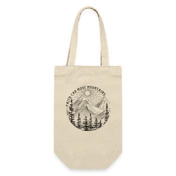 Faith can move Mountains, christliches Geschenk. - Geschenkbeutel für Flaschen - Natur - Vorne