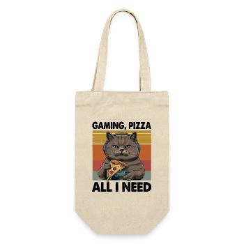 Drôles de chats Jeux Pizza Gamer Gamer Jeux - Sac à bouteille - nature - Devant