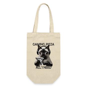 Drôles de chats Jeux Pizza Gamer Gamer Jeux - Sac à bouteille - nature - Devant